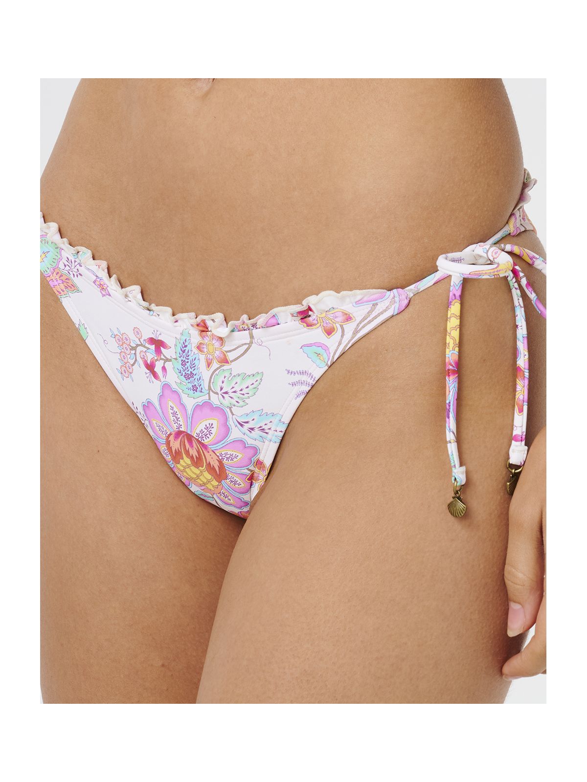 Dół od bikini damski RIP CURL Half Moon Bay Tie Side Skimpy beżowe