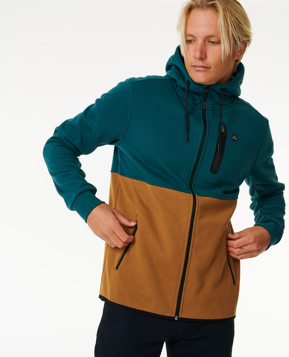 Bluza z powłoką DWR męska RIP CURL Anti Series Departed Zip Thr niebieski - Adventure Sports
