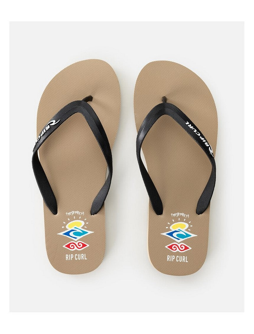 Japonki plażowe męskie RIP CURL Icons Of Surf Bloom Open Toe beżowe