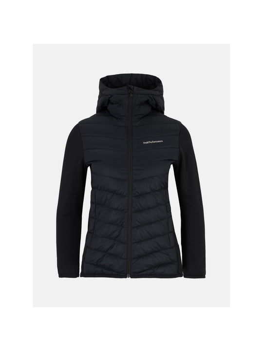 Kurtka z puchem Peak Performance W Frost Down Hybrid Hood czarny - narciarska - Adventure Sports
