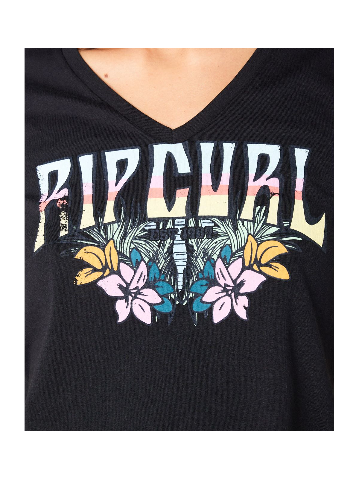 Koszulka RIP CURL Block Party V Tee czarny - Adventure Sports