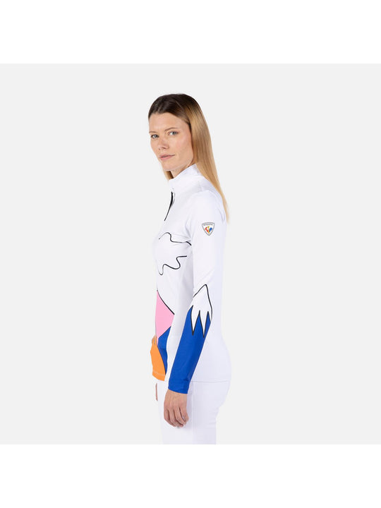 Koszulka Rossignol W Booster 1/2 Zip Top biały - Adventure Sports
