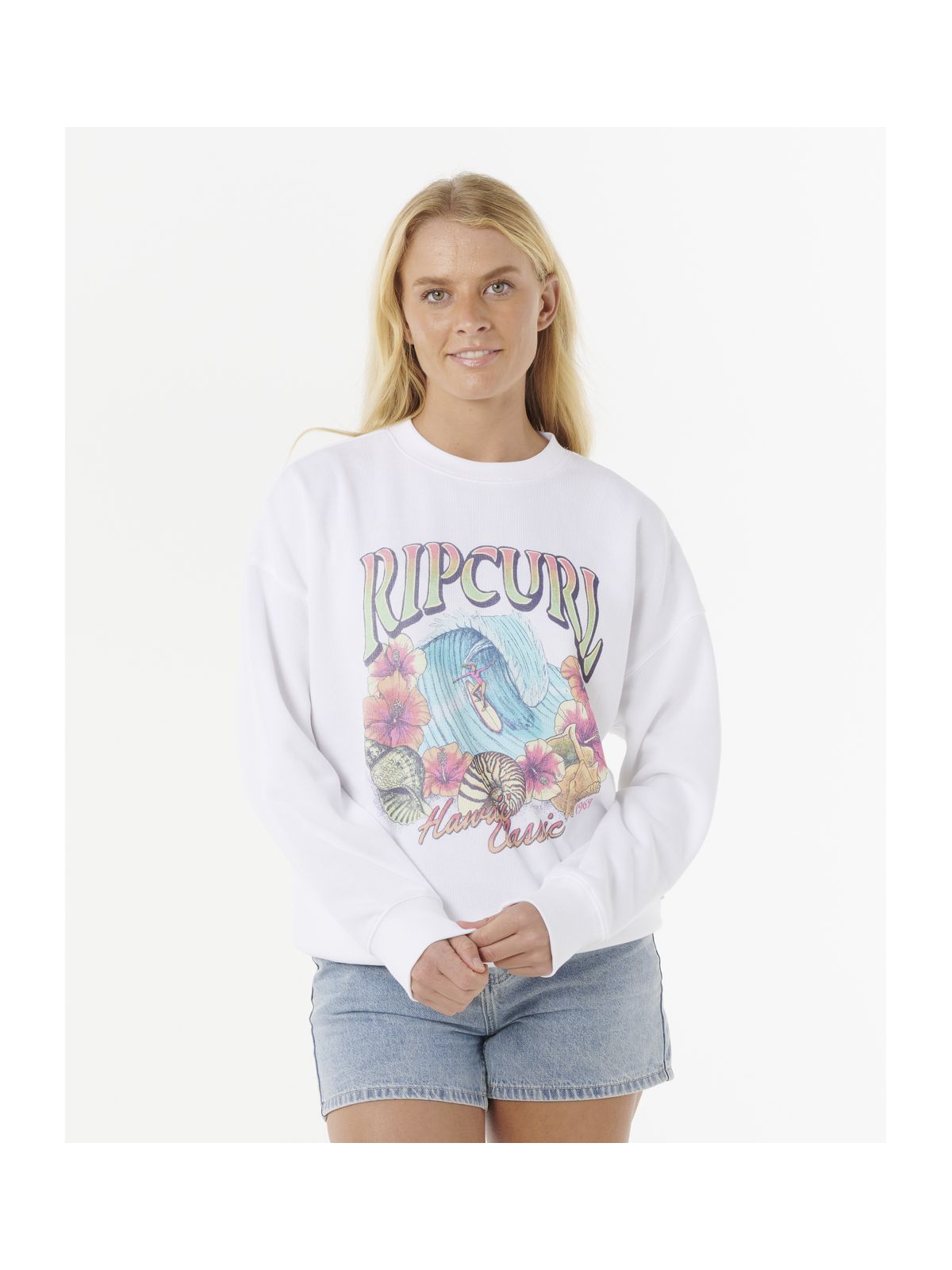 Bluza RIP CURL HAWAII CLASSIC HERITAGE CREW biała