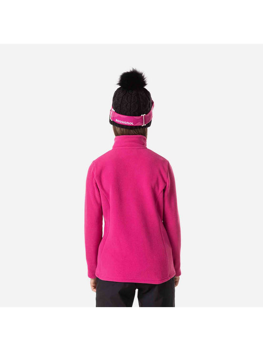 Bluza narciarska dziewczęca Rossignol Girl 1/2 Zip Fleece różowa - Adventure Sports
