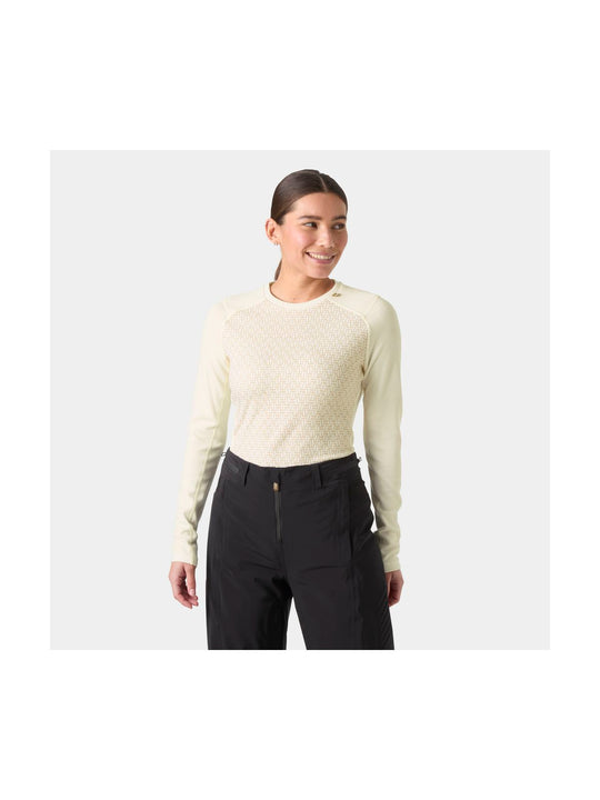 Bielizna termiczna damska HELLY HANSEN W LIFA MERINO MIDW GRA CREW biała
