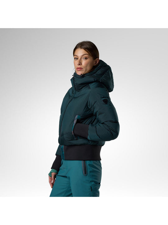 Kurtka narciarska damska ROSSIGNOL W Snowblaze Down Bomber Jacket zielona
