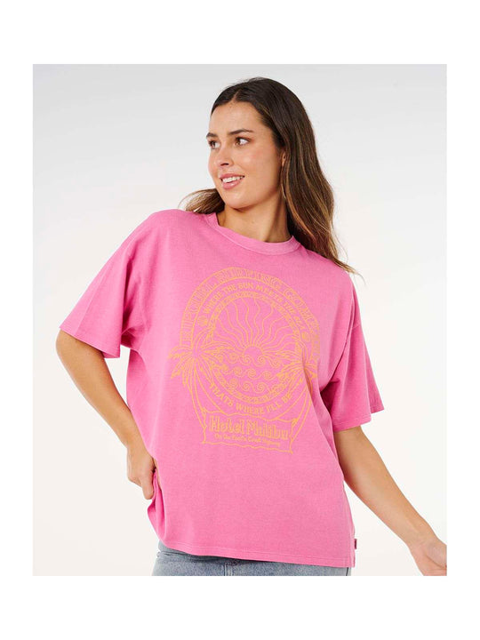 Koszulka damska RIP CURL Hotel Malibu Heritage Tee różowa
