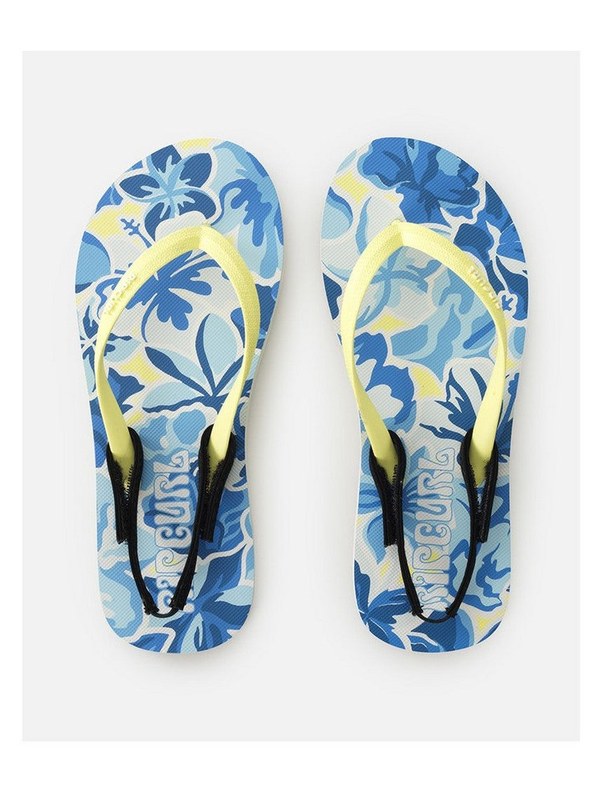 Japonki plażowe dziewczęce RIP CURL Mixed Bloom Open Toe-Girl niebieskie