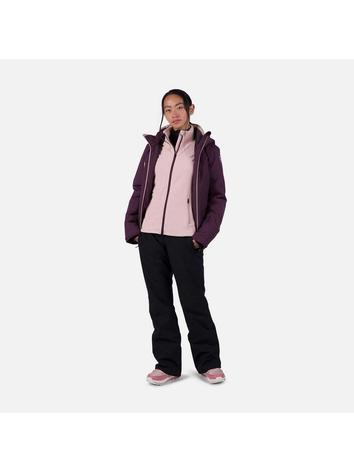 Bluza damska Rossignol W Strawpile Fleece Fz różowy - Adventure Sports