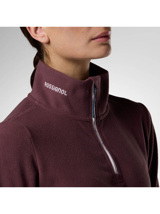 Bluza damska ROSSIGNOL W Quarter Zip Polar Fleece bordowa
