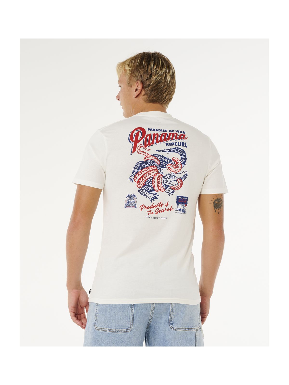Koszulka męska RIP CURL Desti Animals Tee biała