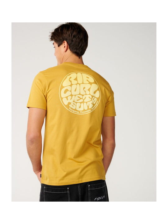 Koszulka męska RIP CURL Wettie Passage Icon Tee żółta

