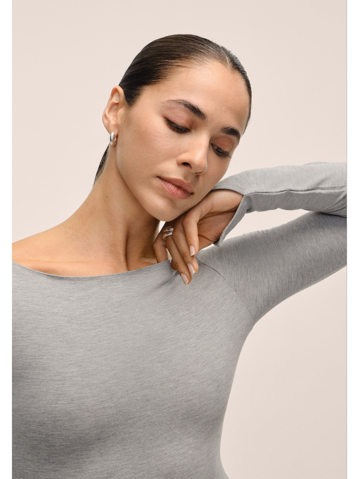 Koszulka treningowa damska CASALL Sublime Boatneck Long Sleeve kolor szary