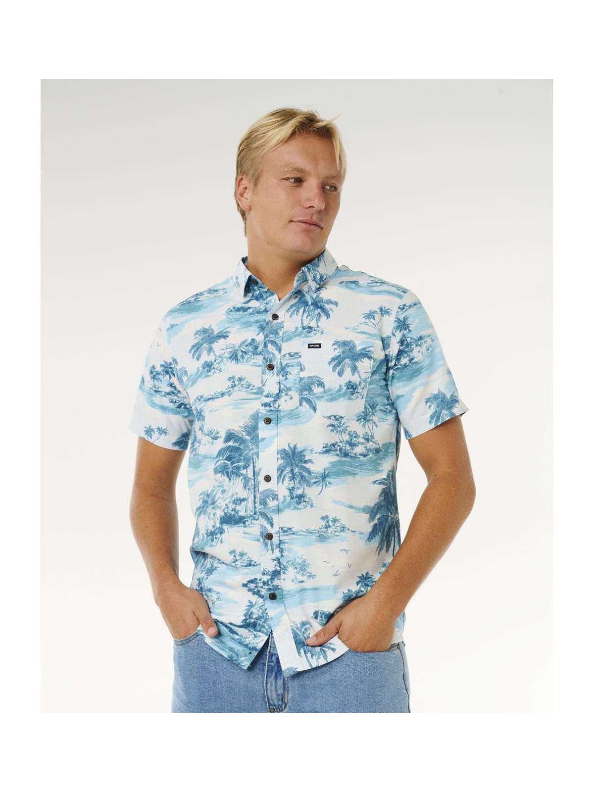 Koszula męska RIP CURL Sessions S/S Shirt niebieska