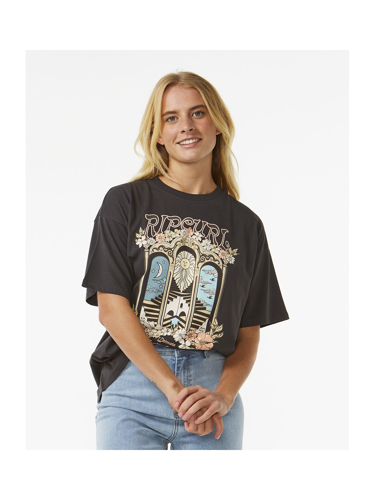 Koszulka RIP CURL Tropical Tour Hertiage Tee czarny - Adventure Sports