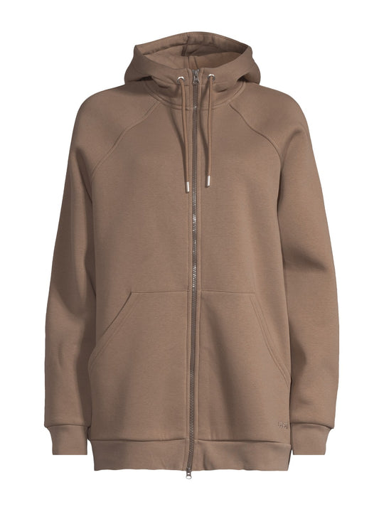 Bluza damska CASALL Easy Oversized Zip Hoodie kolor brązowy
