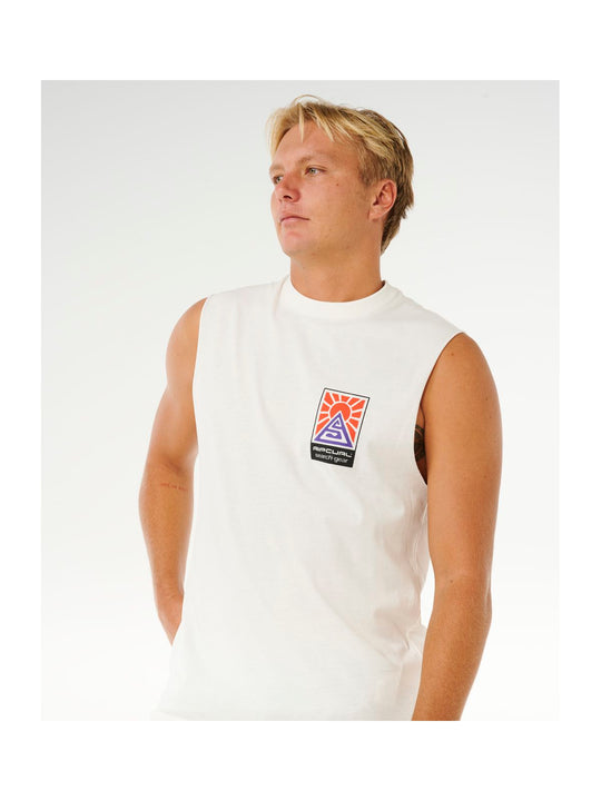 Koszulka męska RIP CURL Search Dawn Muscle biała

