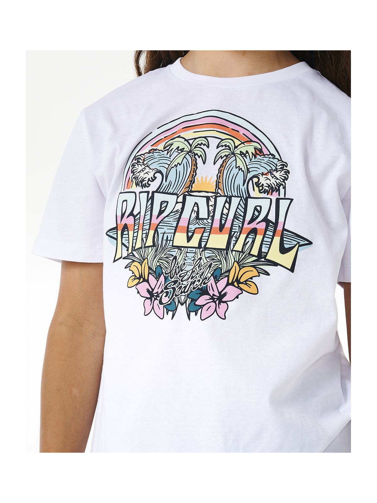 Koszulka RIP CURL Block Party Tee-Girl biały - Adventure Sports