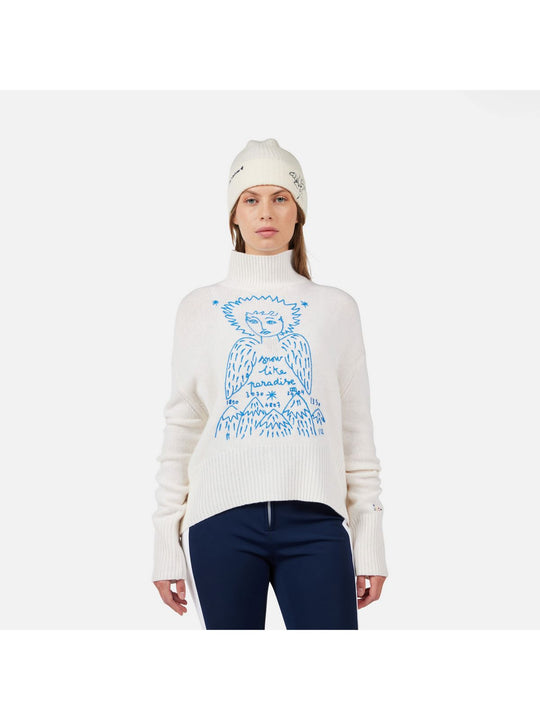 Sweter damski ROSSIGNOL W JCC SNOW ANGELS PULL biały
