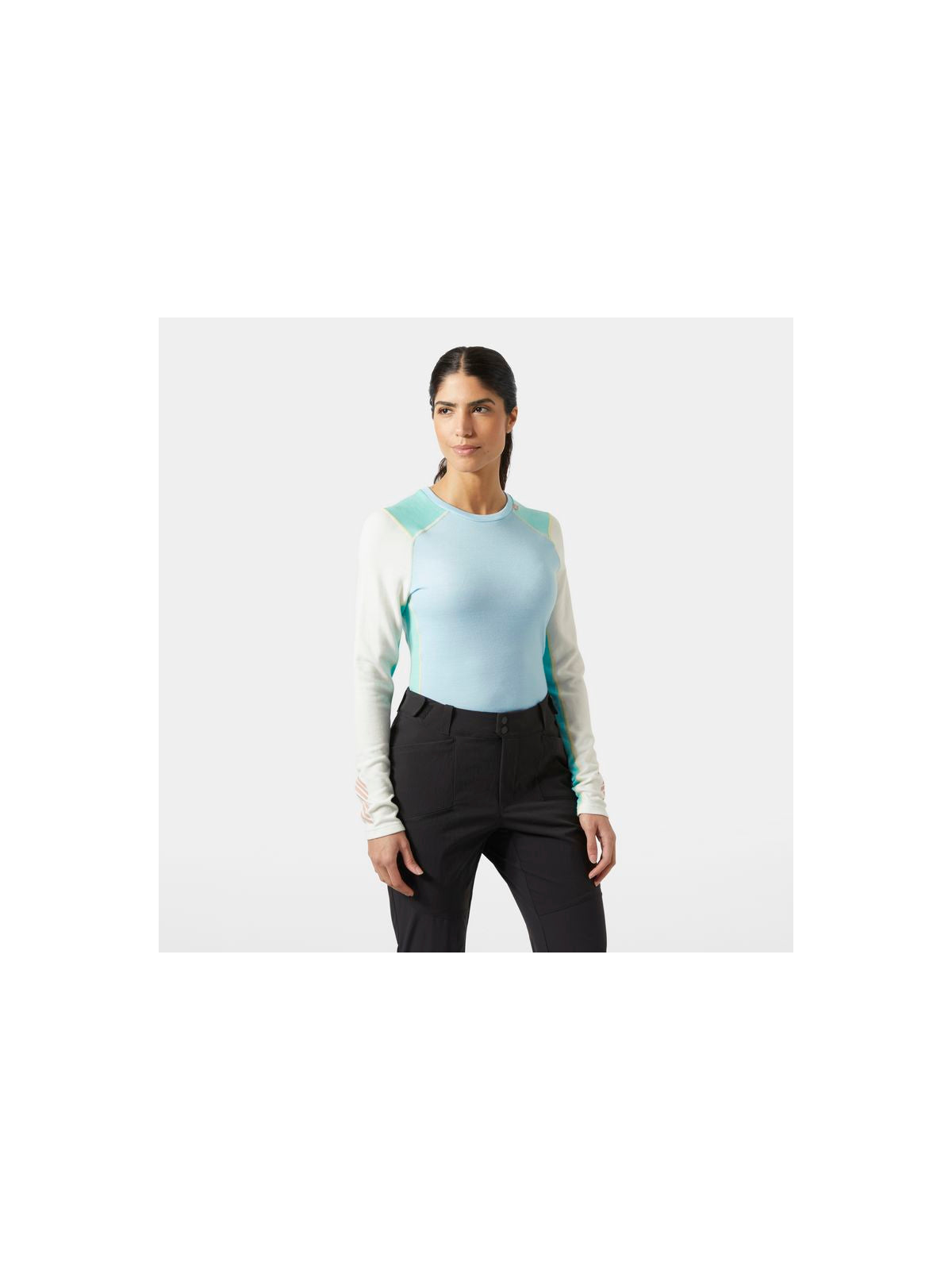 Koszulka damska HELLY HANSEN W Lifa Merino Midweight Crew kolor niebieski