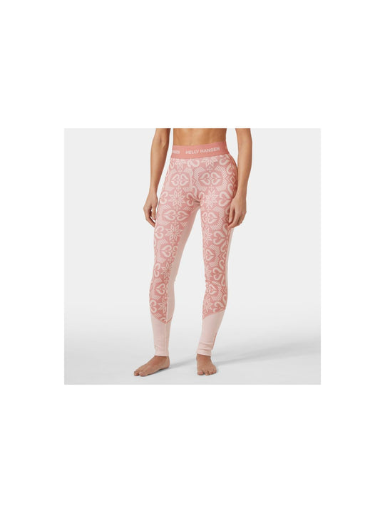 Spodnie damskie HELLY HANSEN W Lifa Merino Midweight Graphic Pant kolor różowy
