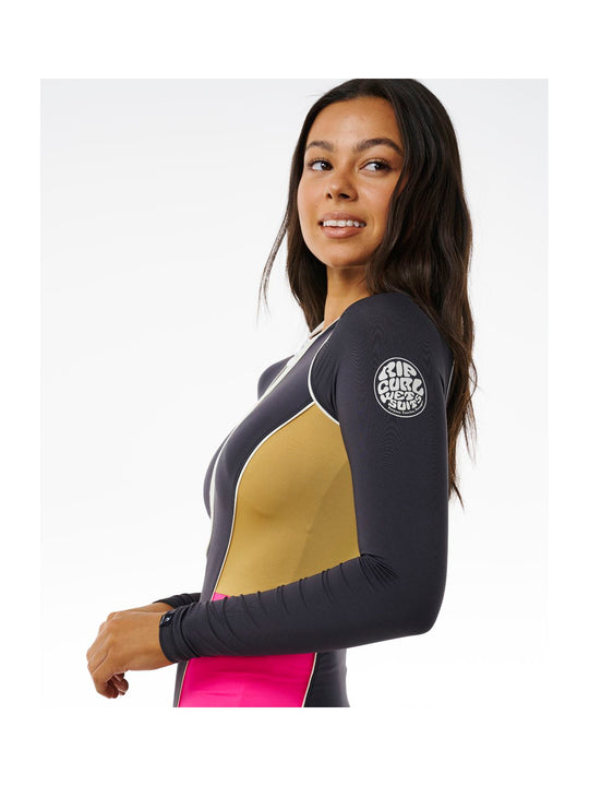 Kostium RIP CURL Hibiscus Heat Splice Upf Ssuit czarny - Lycra - Adventure Sports
