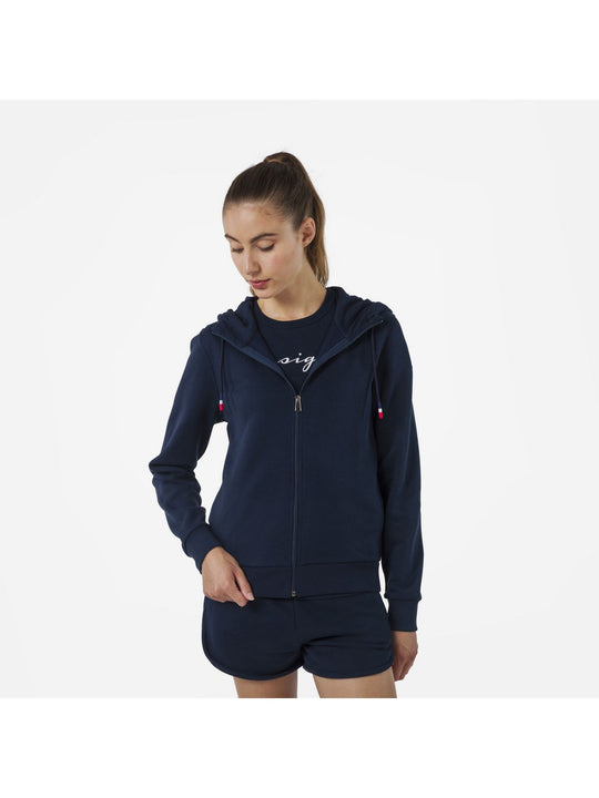 Bluza sportowa damska Rossignol W LOGO SWEAT FZ HOOD FL granatowa - Adventure Sports
