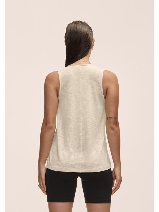 Koszulka treningowa damska treningowa CASALL Soft Texture Tank kolor beżowy
