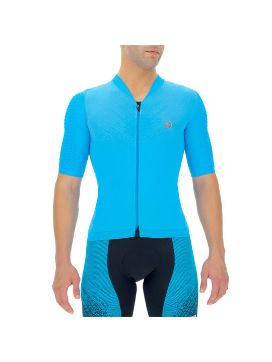 Koszulka rowerowa męska UYN Airwing Biking Shirt – Turquoise/Black
