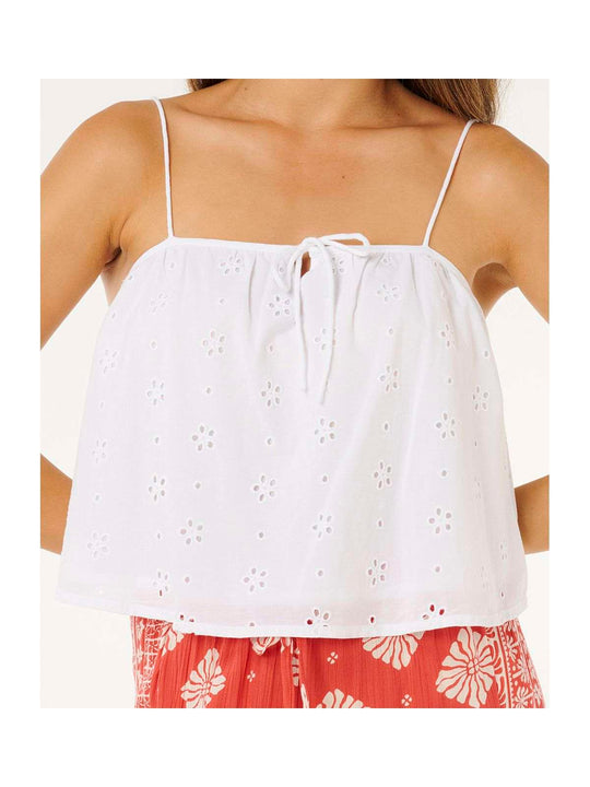 Koszulka damska RIP CURL Oasis Broderie Top biała
