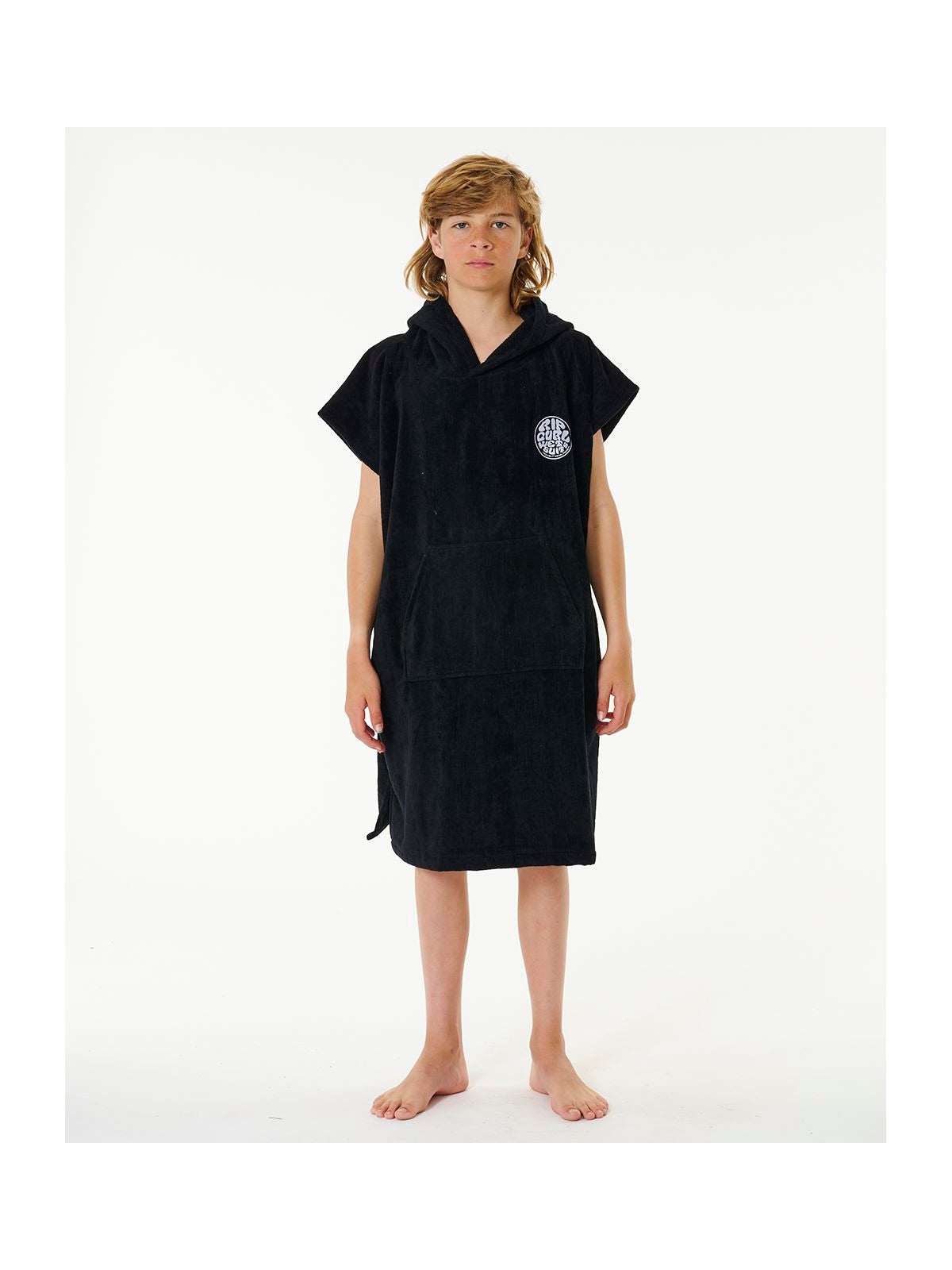 Poncho RIP CURL Logo Hooded Towel Boy czarny - Adventure Sports