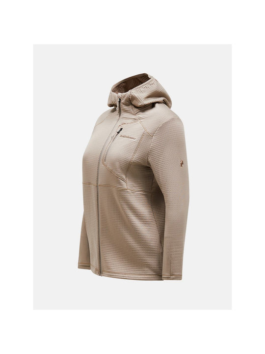 Bluza PEAK PERFORMANCE W Trail Polartec Zip Hood beżowy - Adventure Sports
