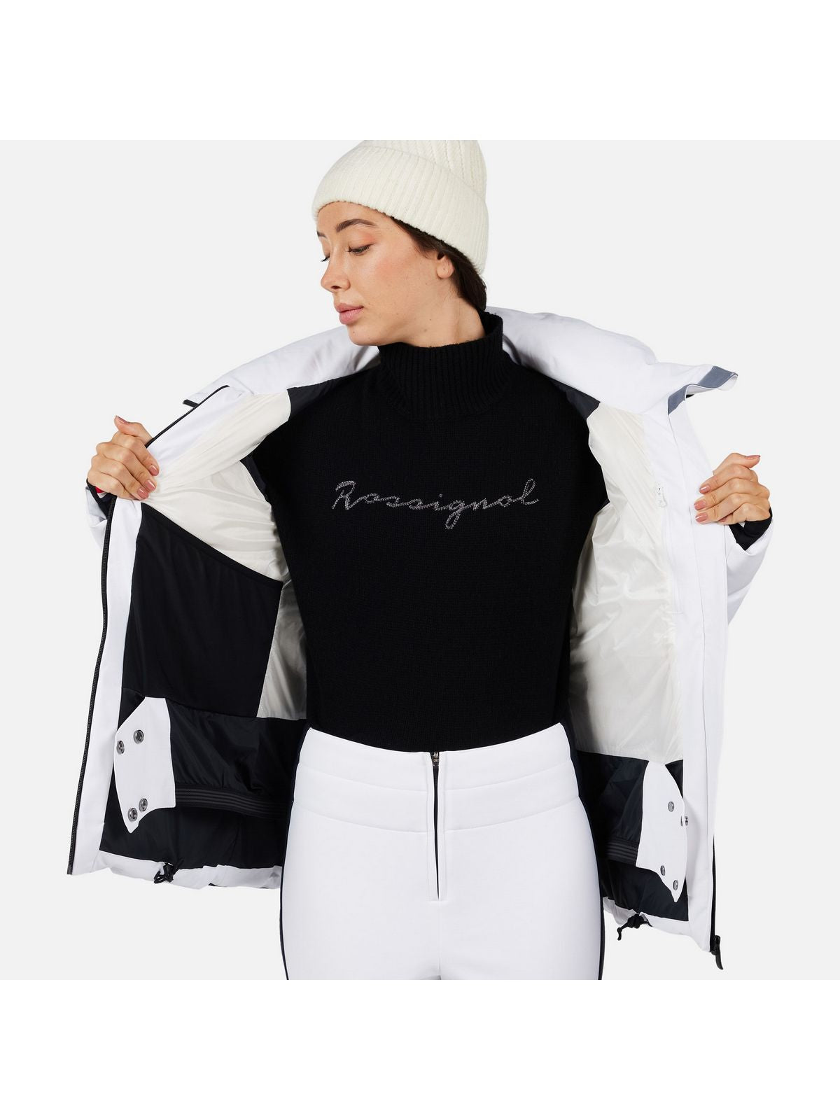 Kurtka narciarska damska ROSSIGNOL W CIASTEL DOWN MIX JKT biała