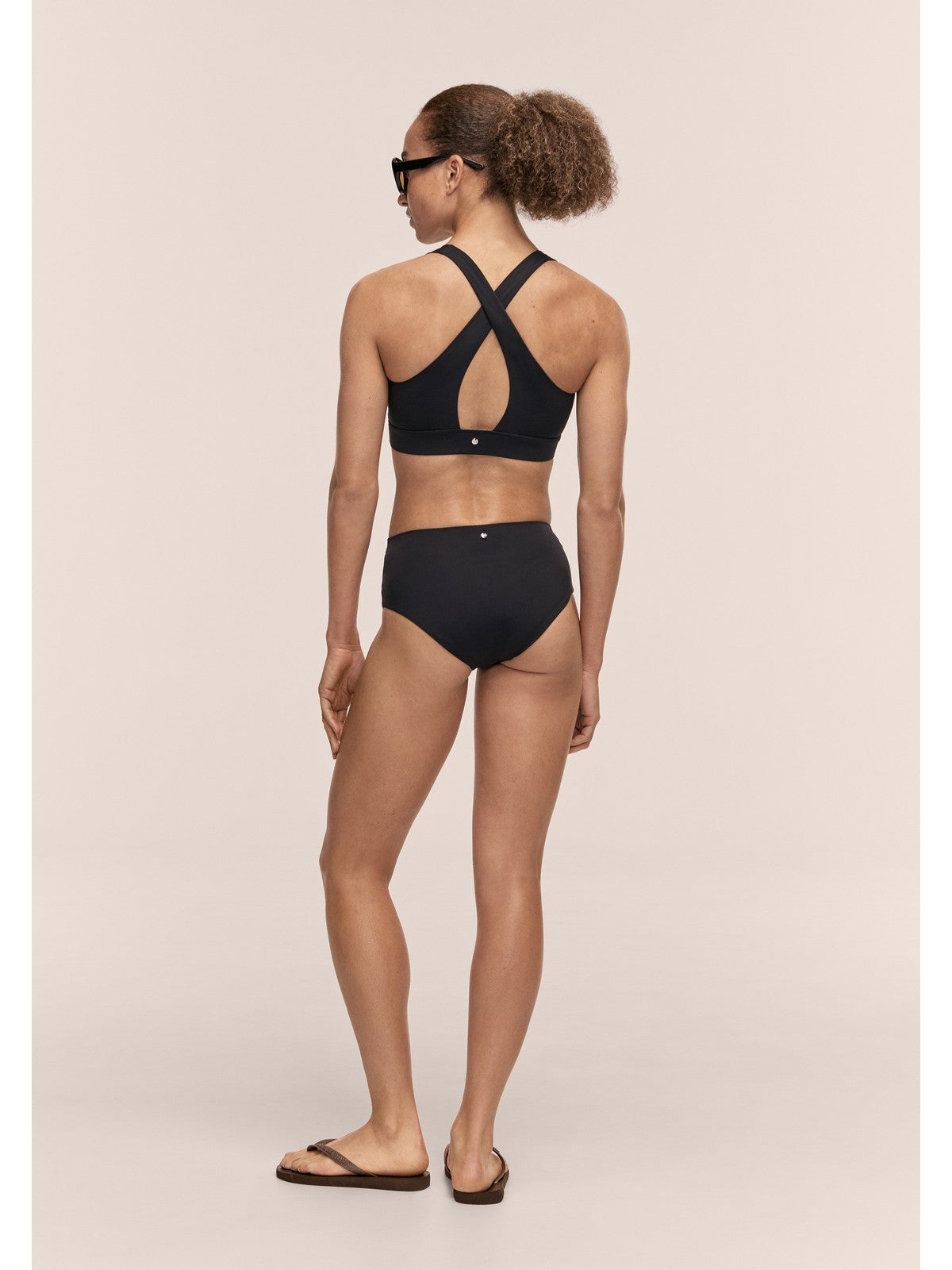 Majtki kąpielowe CASALL High Waist Bikini Hipster kolor czarny