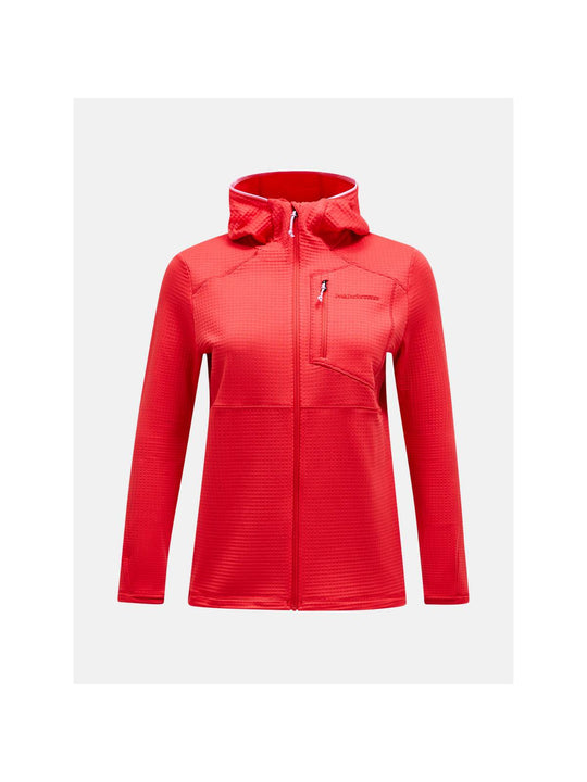 Bluza PEAK PERFORMANCE W Trail Polartec Zip Hood czerwony - Adventure Sports
