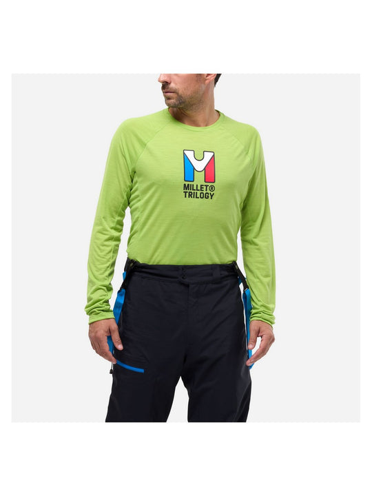 Koszulka męska MILLET Trilogy Wool Ts Ls M żółta limonkowa
