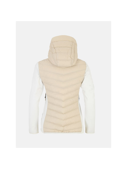 Kurtka z puchem Peak Performance W Frost Down Hybrid Hood beżowy - narciarska - Adventure Sports

