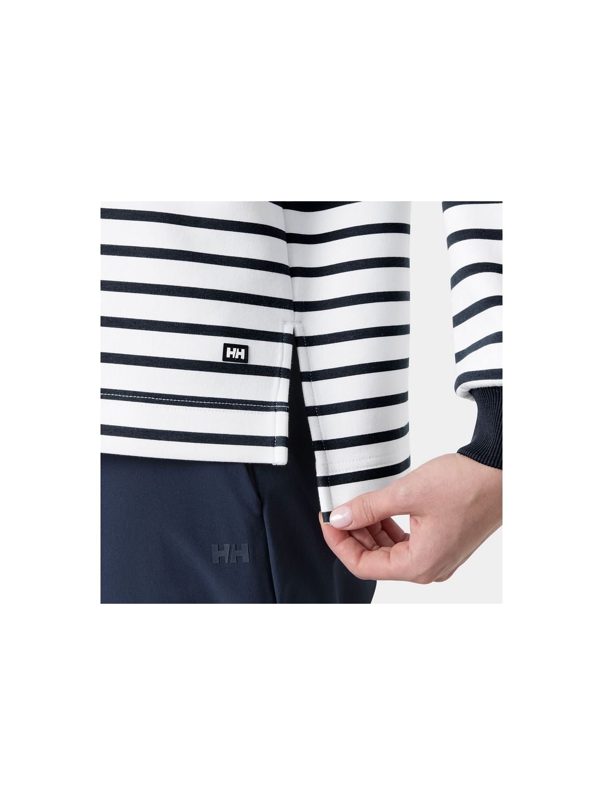 Bluza Damska HELLY HANSEN W Capri Sweatshirt Biało granatowe Pasy