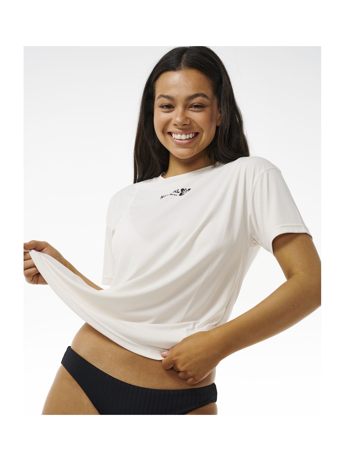 Lycra RIP CURL Hibiscus Surflite Upf 50 Tee biały - Adventure Sports