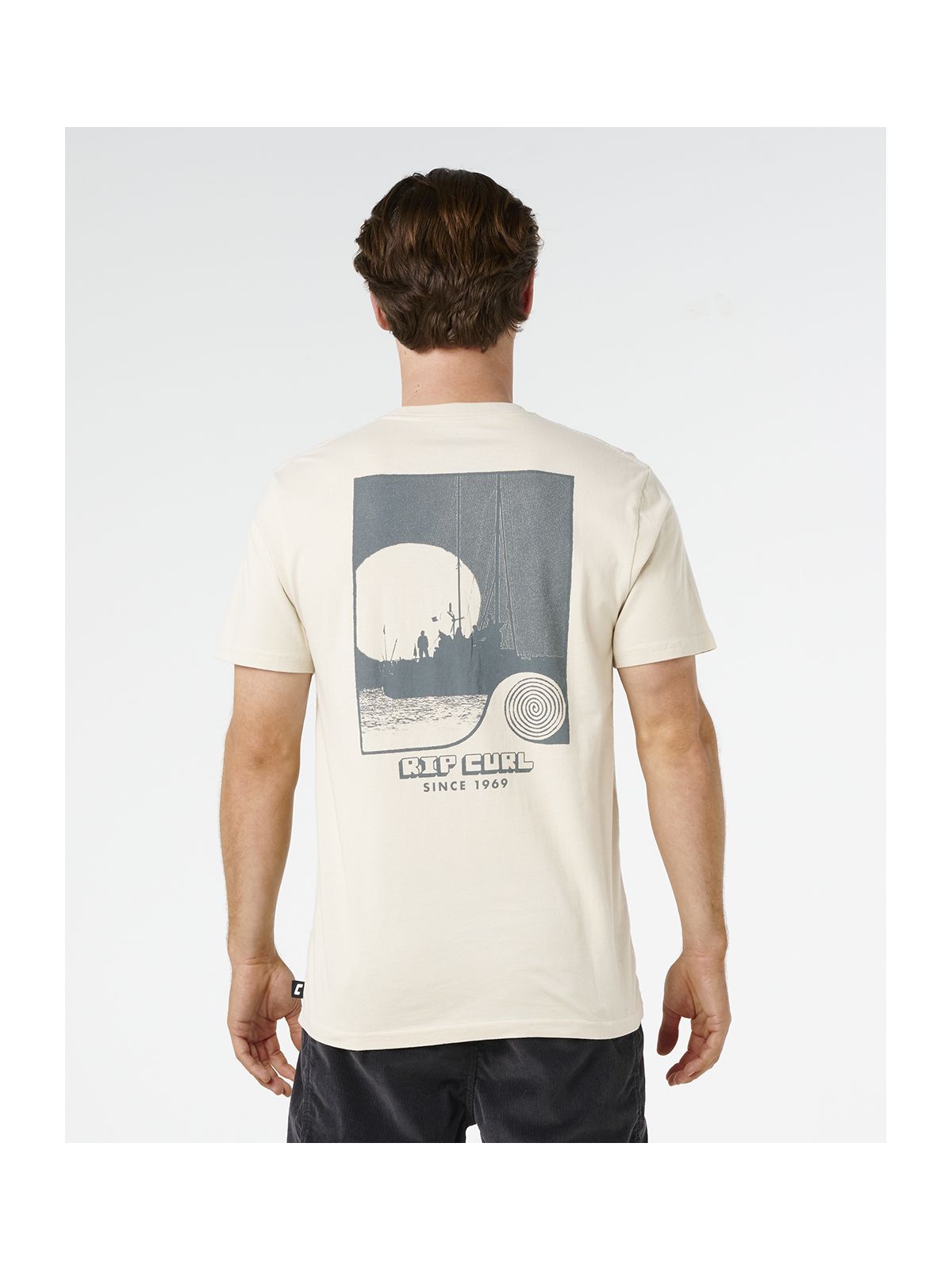 Koszulka męska RIP CURL Aots Sailboat Tee beżowa
