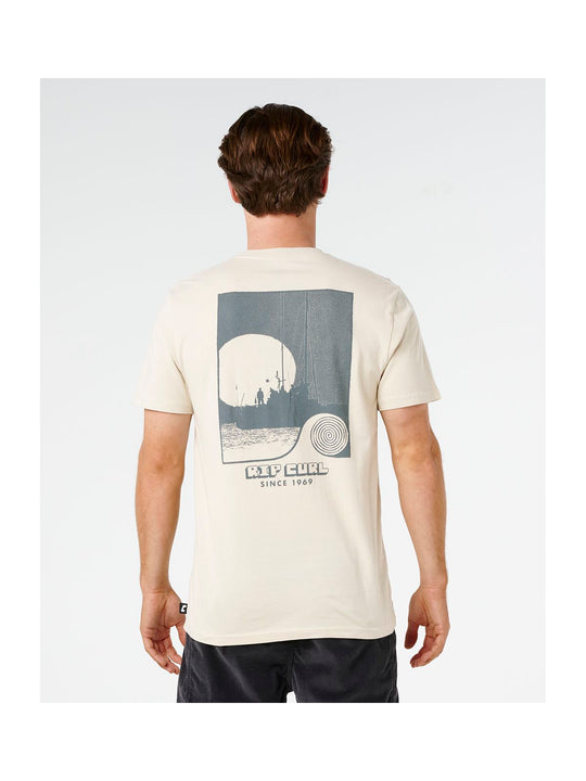 Koszulka męska RIP CURL Aots Sailboat Tee beżowa
