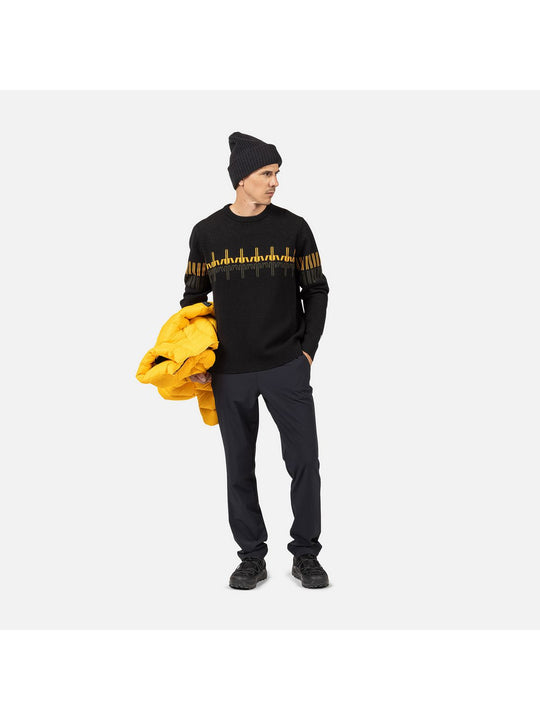 Sweter męski ROSSIGNOL PATTERNED CN SWEATER czarny
