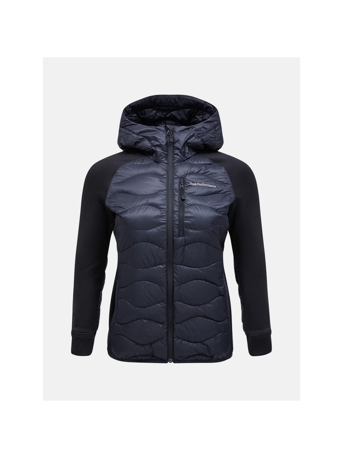 Kurtka puchowa damska Peak Performance W Helium Down Hybrid Hood czarna - narciarska - Adventure Sports