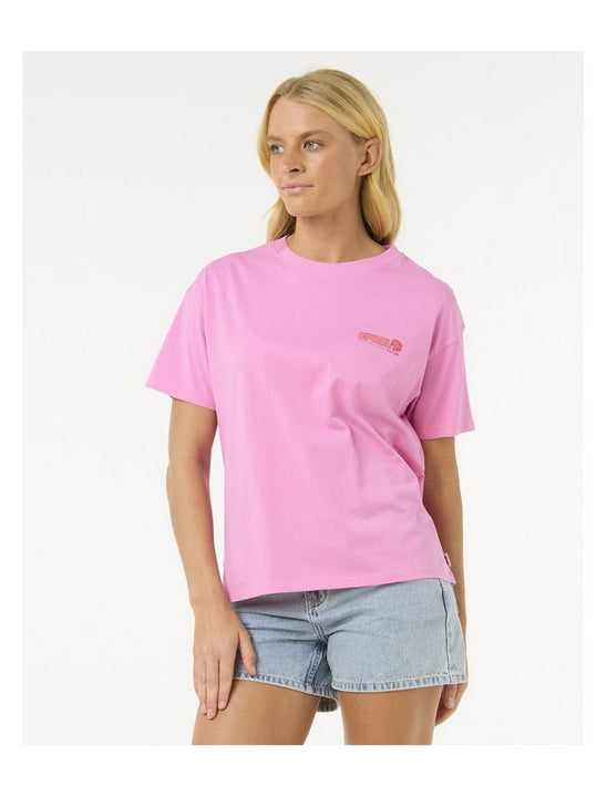 Koszulka RIP CURL Ocean Tech Relaxed Tee różowy
