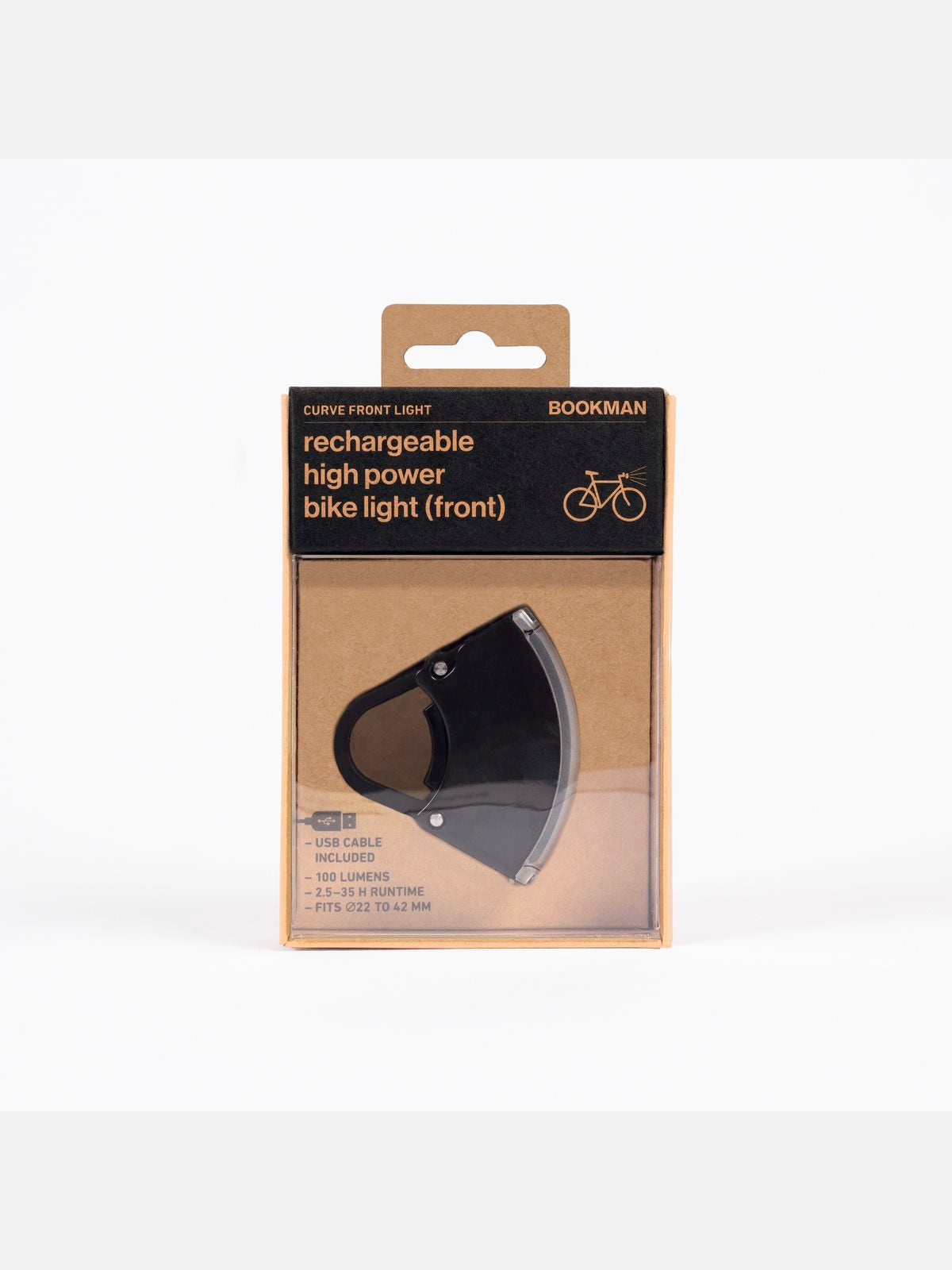 Lampka rowerowa BOOKMAN Curve Front Light 220lm czarny