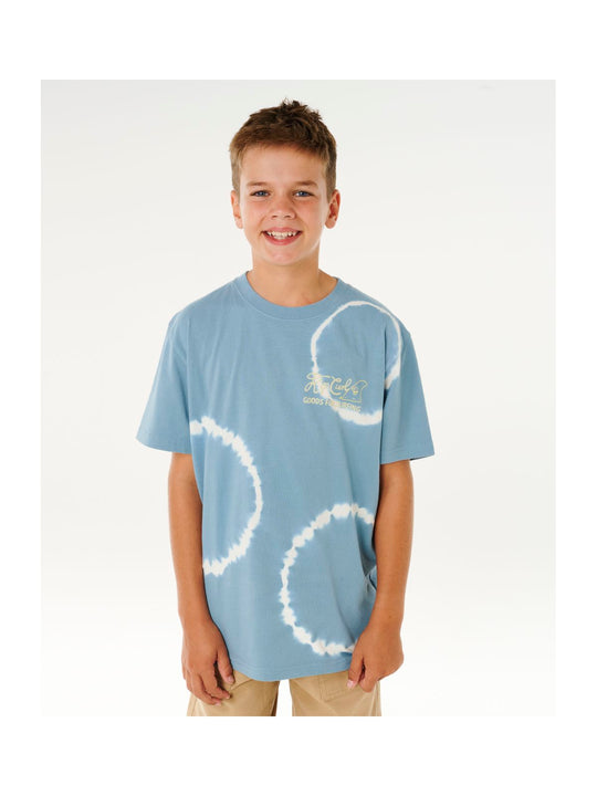 Koszulka chłopięca RIP CURL Pacific Rinse Fin Tee-Boy niebieska
