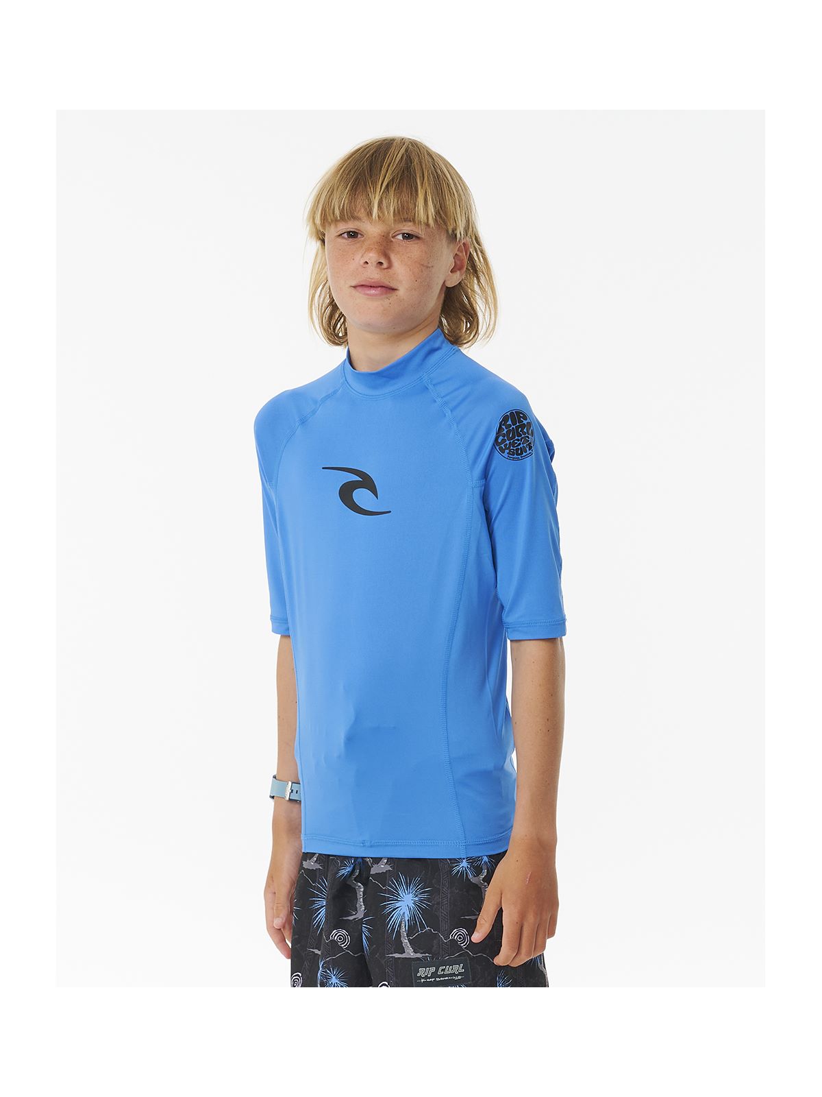 Koszulka do pływania chłopięca RIP CURL Brand Wave Upf S/S Boy niebieska
