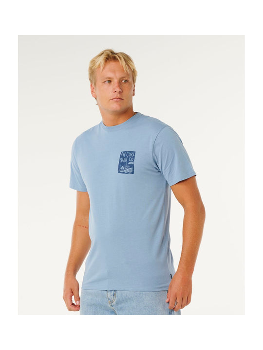 Koszulka męska RIP CURL Keep On Trucking Ss Tee niebieska
