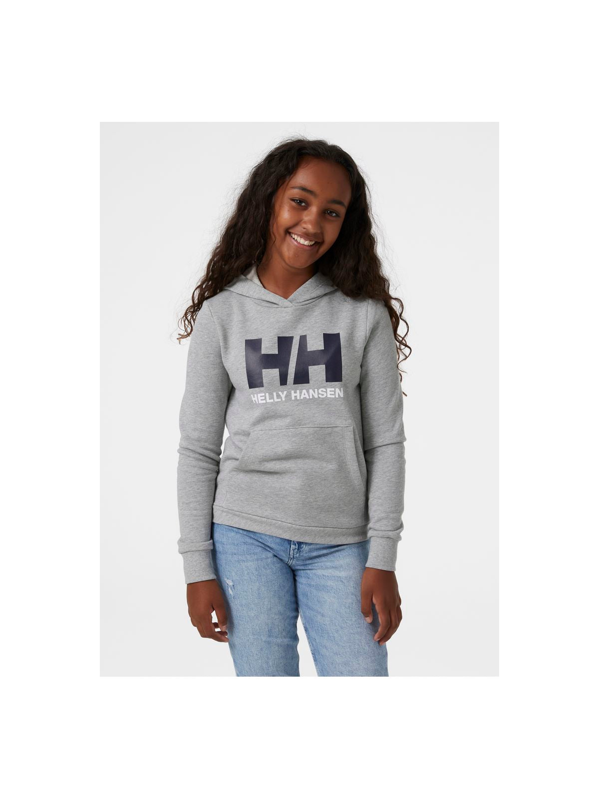 Bluza Helly Hansen Jr HH Logo Hoodie 2.0 szary - Adventure Sports