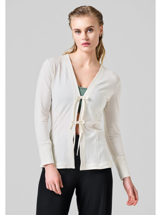 Bluza damska CASALL Studio Cardigan biały - Adventure Sports
